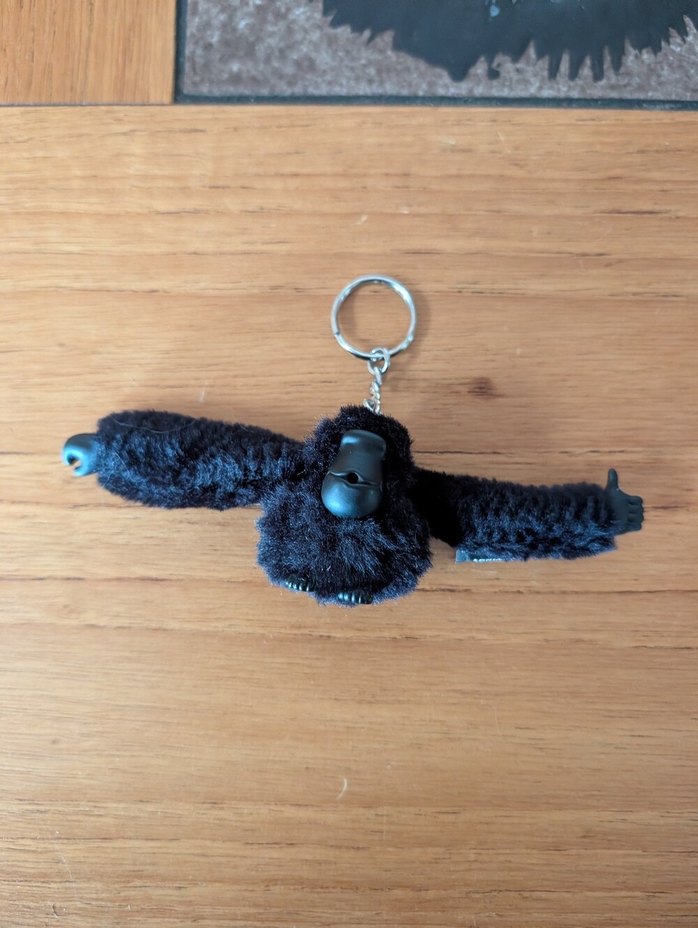 Kipling Gorilla Ape Monkey Fuzzy Plush Keychain Bag Charm Black "Adriaan" Vtg